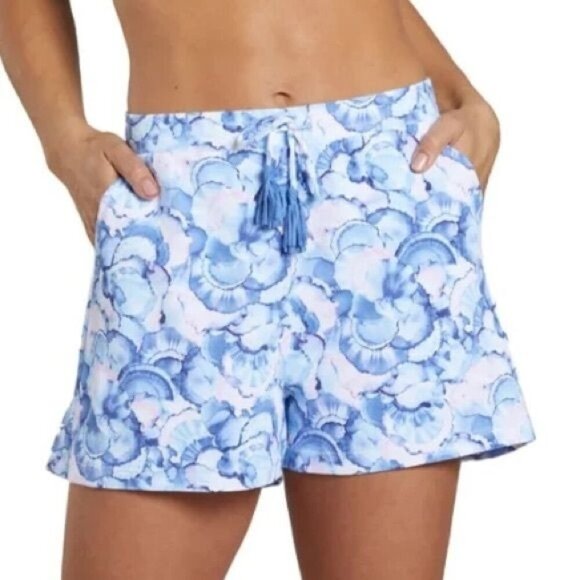 Tommy Bahama Womens Blue Monday Island Cays Abalone Cover Up Shorts Sz XL New - Picture 1 of 9